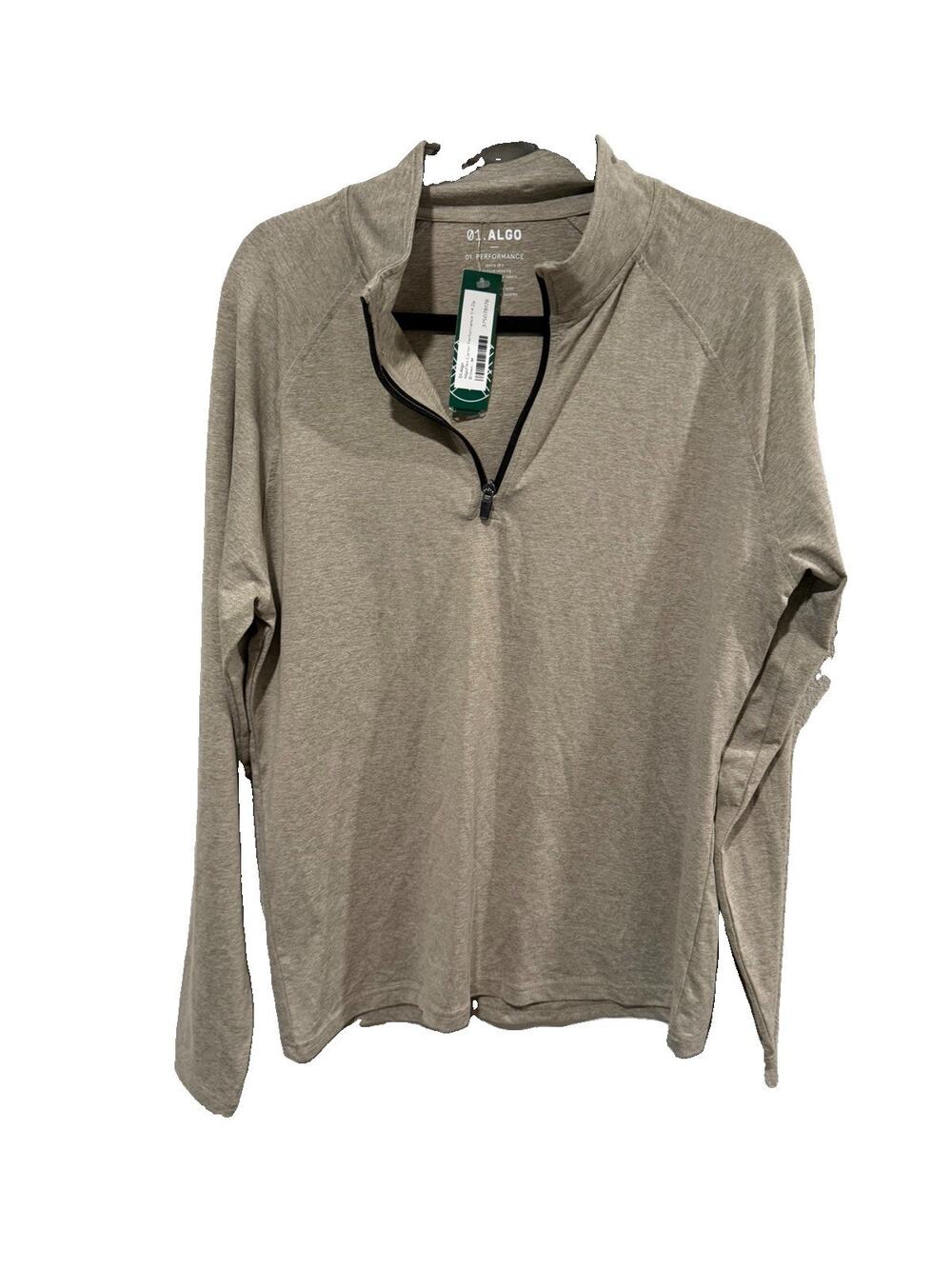 Algoflex Carter Performance 1/4 Zip Brown Beige Medium Sweater NWOT